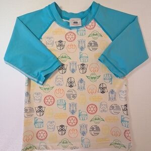 Star Wars x Hanna Andersson Kids Rash Guard Swim Shirt Size 12